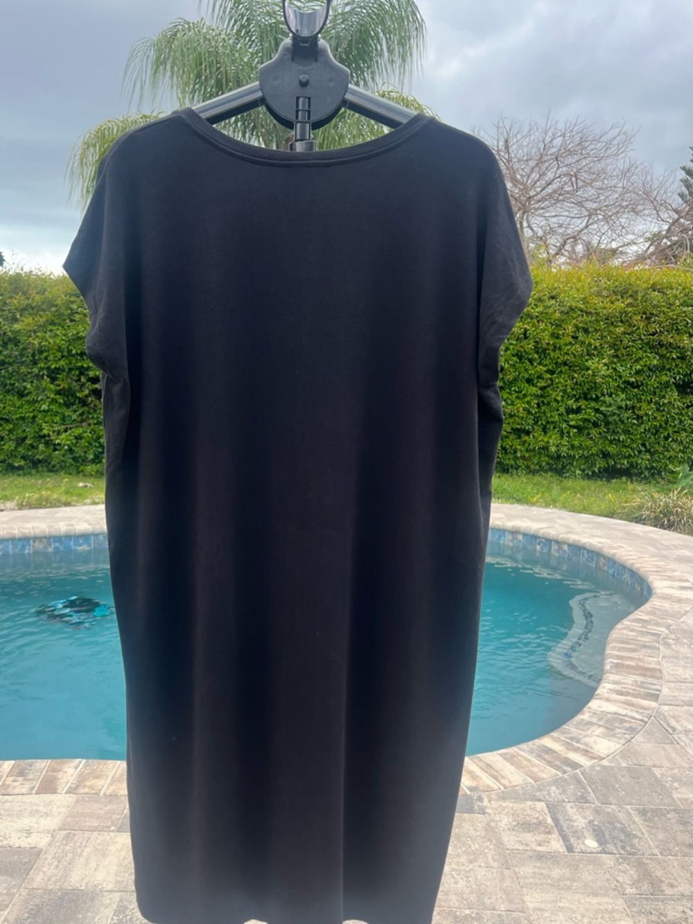 Eileen Fisher Black V-Neck Tunic dress Size Large - Picture 4 of 10